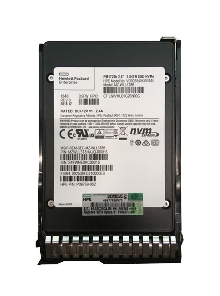 P10216-K21 HPE 3.84TB PCI Express x4 NVMe Read Intensive 2.5-Inch Solid State Drive with Smart Carrier