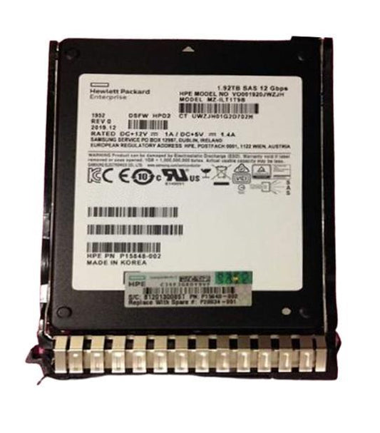 P13237-001 HPE 1.92TB SAS 12Gbps Read Intensive Modular Smart Array 2.5-Inch Solid State Drive