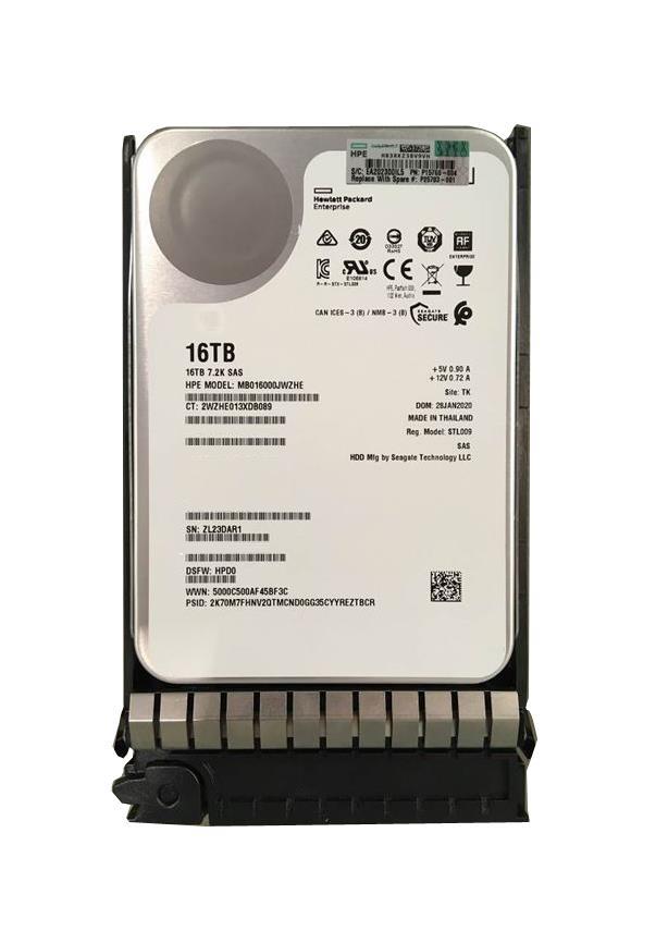 P23857-K21 HPE 16TB 7200RPM SATA 6Gbps (ISE) 3.5-inch Hard Drive with Smart Carrier