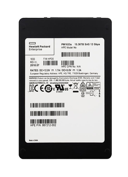 P26961-001 HPE 15.36TB PCI-Express NVMe Read Intensive High Performance Solid State Drive