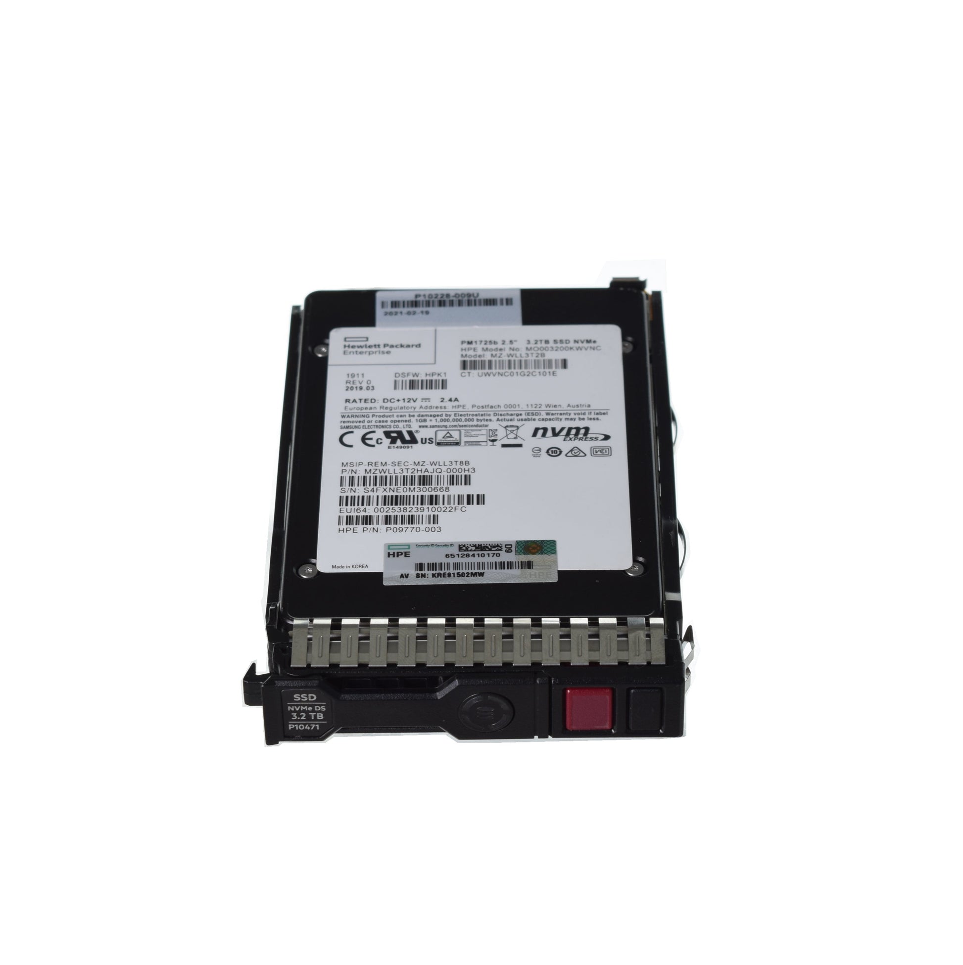 P41560-001 HPE 3.2TB SAS 12Gbps Mixed Use DS BC 2.5-Inch Solid State Drive