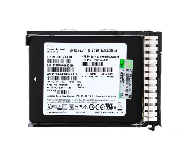 P42598-001 HPE 5300M 1.92TB SATA 6Gbps Mixed Use SED 2.5-Inch BC Solid State Drive for G10+ Server