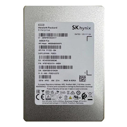 MK006400KWWFK HP 6.4TB Triple-Level Cell PCI Express NVMe x4 2.5" Solid State Drive