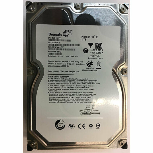 9GW144-160 Seagate Pipeline HD.2 1TB 5900RPM SATA 3Gbps 16MB Cache 3.5-inch Internal Hard Drive
