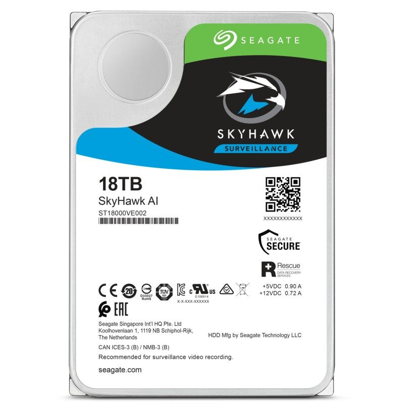 ST18000VE002 Seagate Skyhawk AI 18TB 7200RPM SATA 6Gbps 3.5-inch Hard Drive
