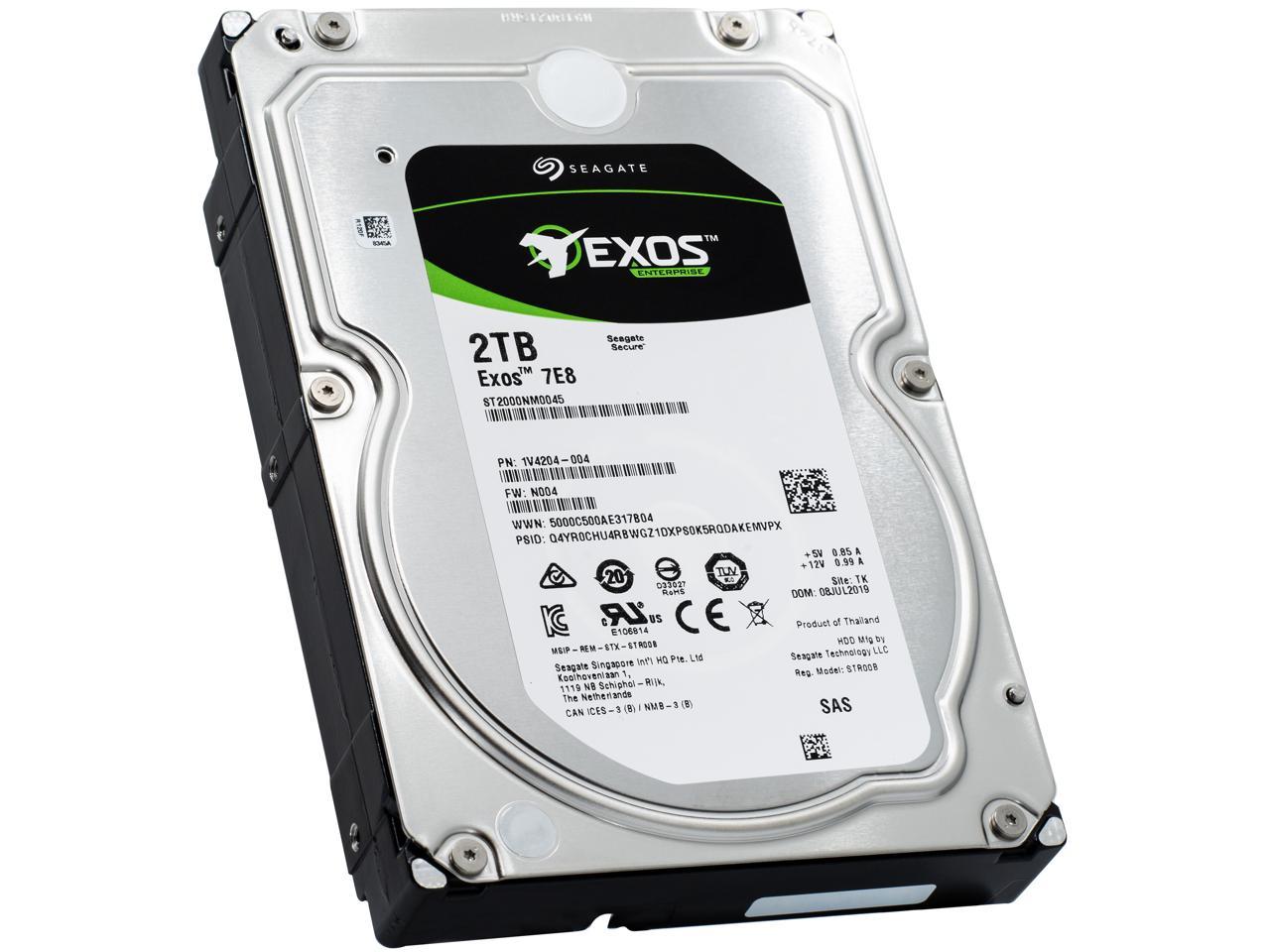 ST2000NM007A Seagate Exos 7E8 2TB 7200RPM SAS 12Gbps 256MB Cache 512n 3.5-inch Hard Drive