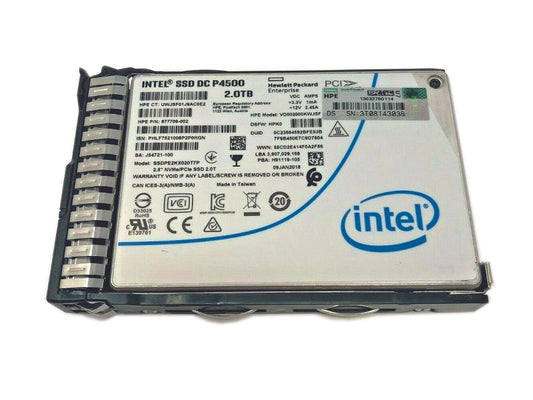 VO002000KWJSF HPE 2TB TLC PCI Express 3.1 x4 NVMe Read Intensive U.2 2.5-inch Solid State Drive