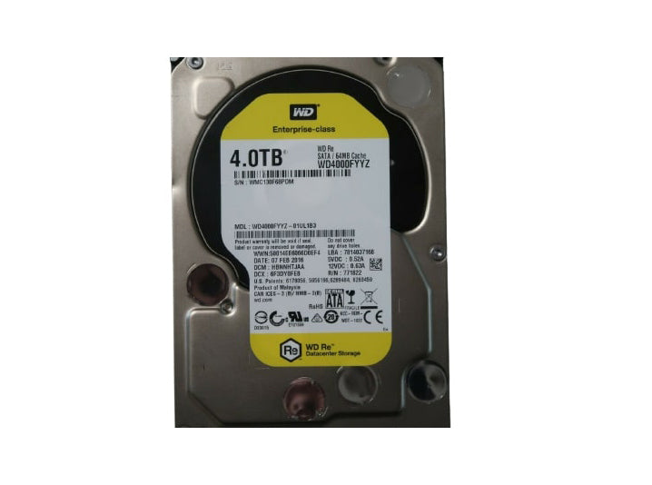 WD4000FYYZ-01UL1B3 Western Digital 4TB 7200RPM SATA 6Gbps 64MB Cache 3.5-Inch Hard Drive