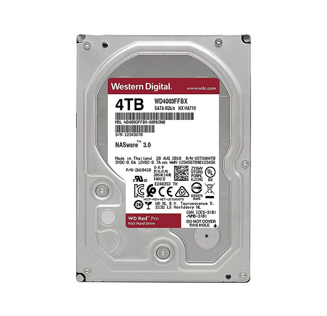 WD4003FFBX-68MU3N0 Western Digital Red Pro NAS 4TB 7200RPM SATA 6Gbps 256MB Cache 3.5-Inch Hard Drive